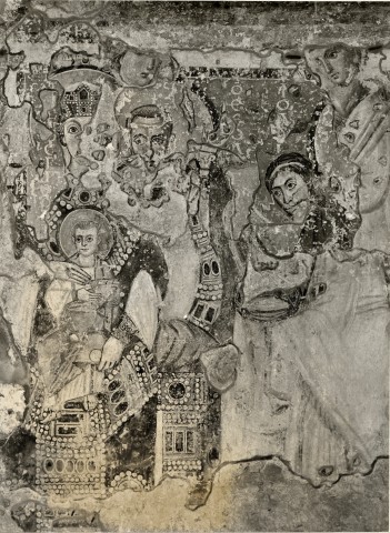 Anonimo — Anonimo romano sec. VI - Madonna con Bambino in trono e angeli — insieme